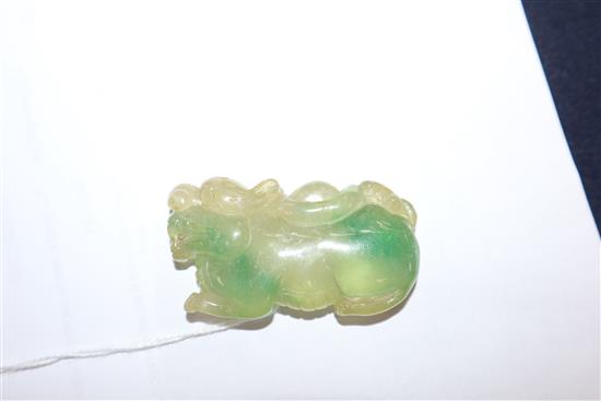 A Chinese jadeite carving of a lion dog 6cm